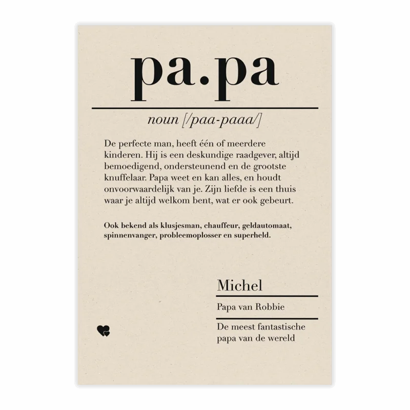 dictionary kaart papa