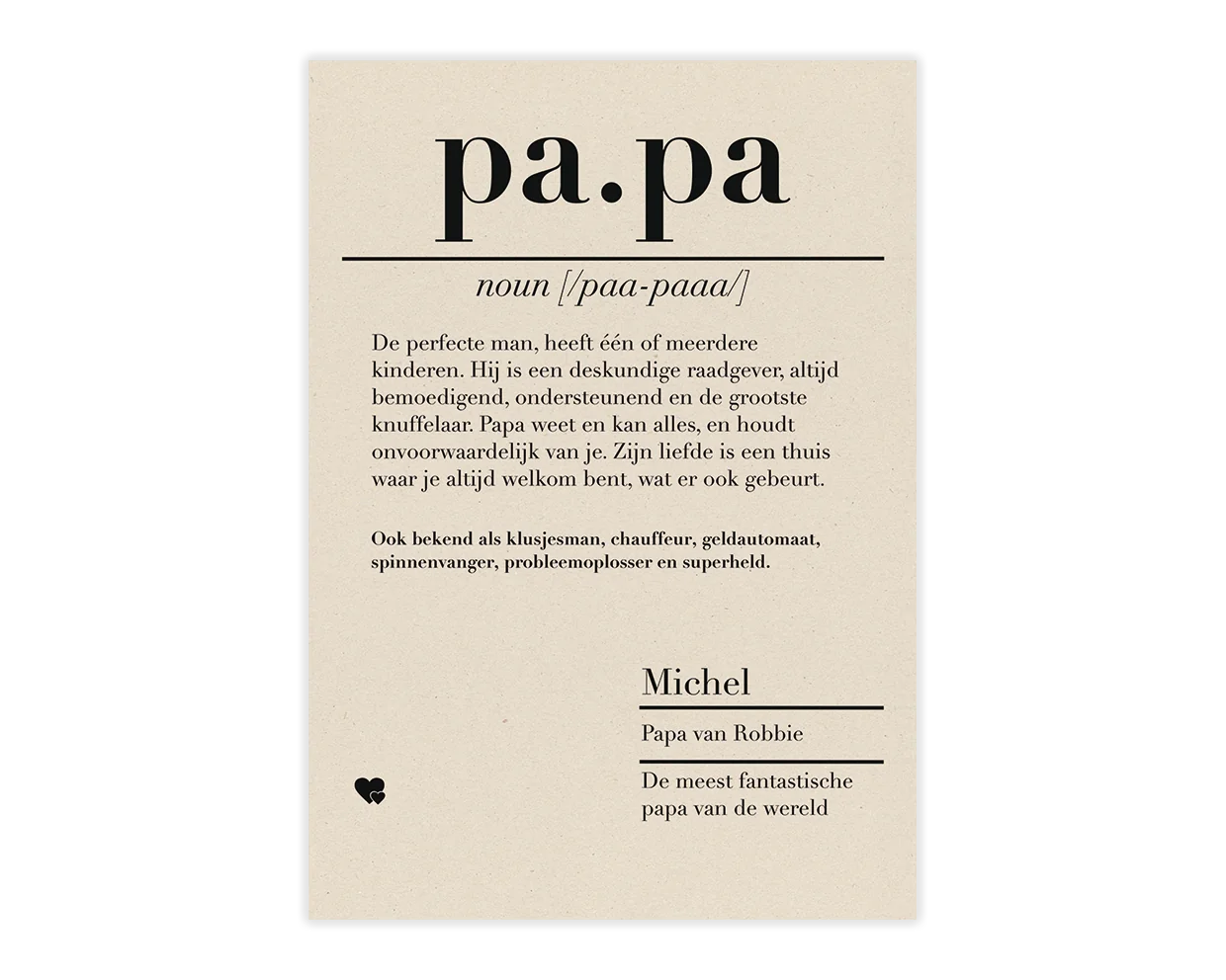 dictionary kaart papa