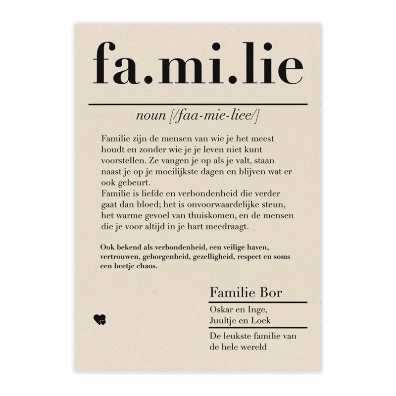 dictionary kaart familie