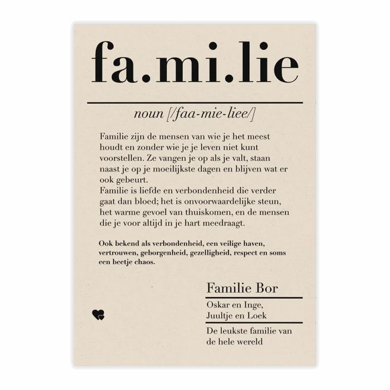 dictionary kaart familie