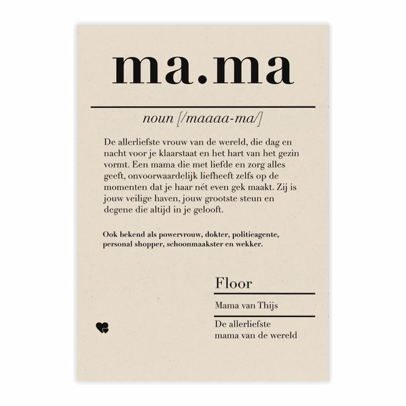 dictionary kaart mama
