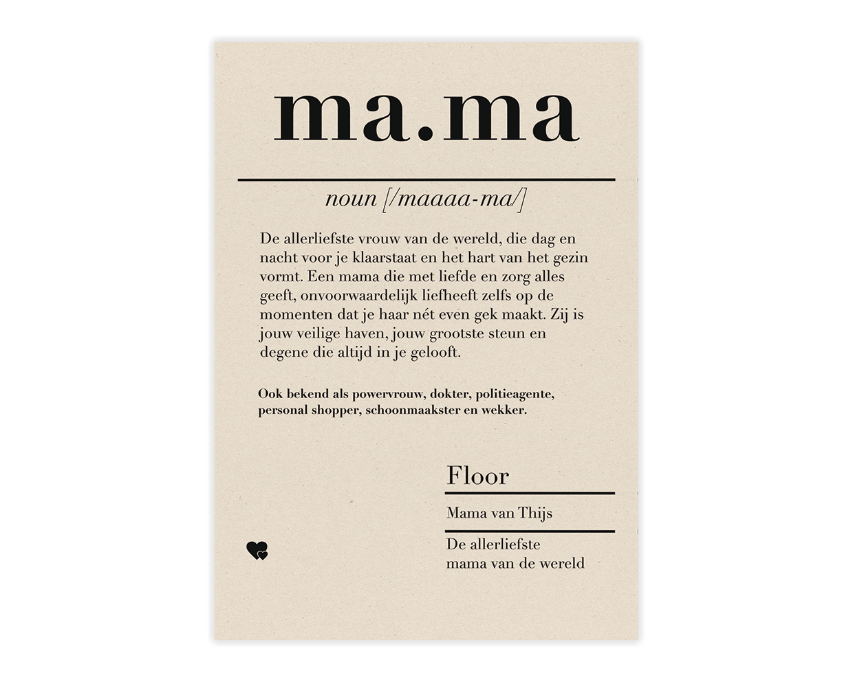 Dictionary kaart Mama 1 dictionary kaart mama