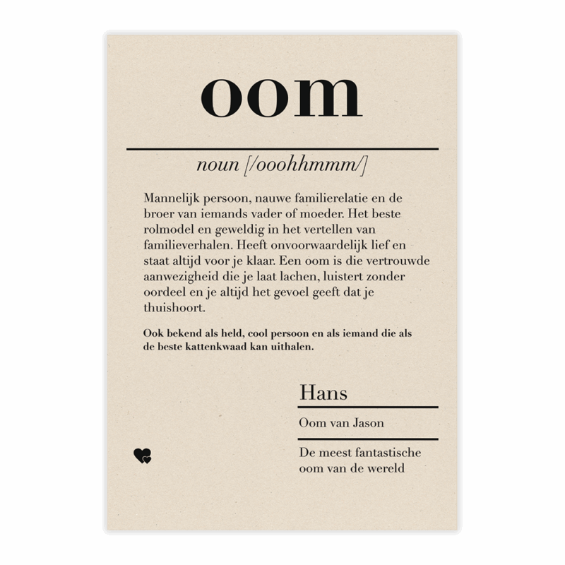 dictionary kaart oom