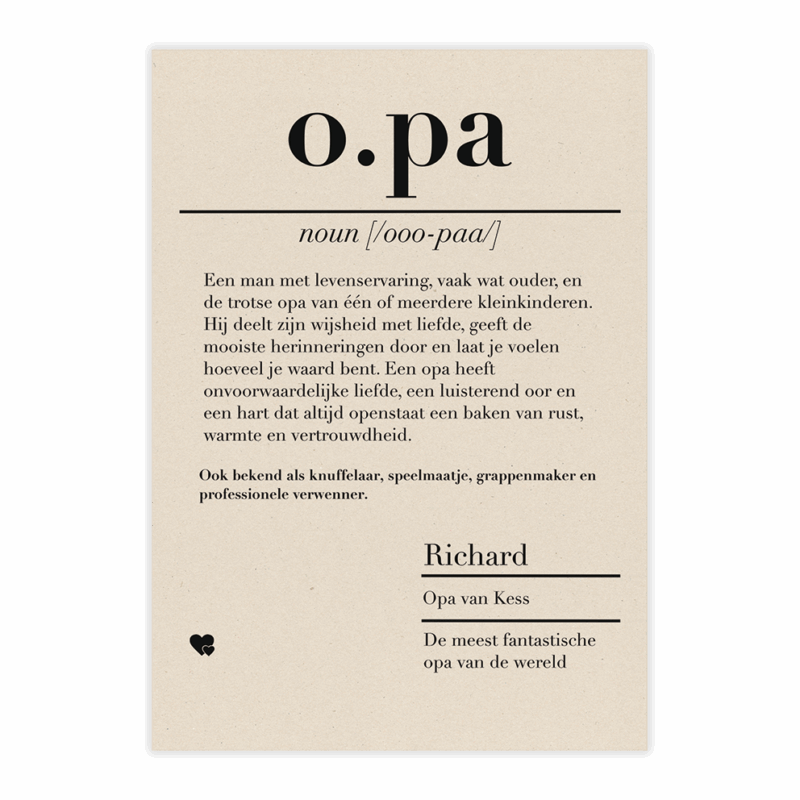 dictionary kaart opa