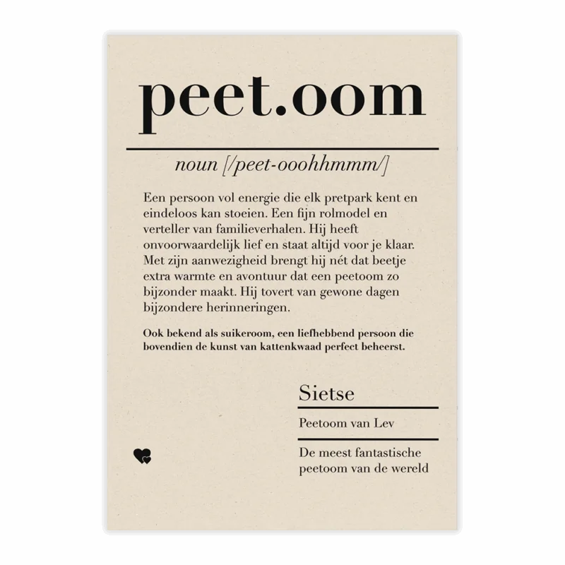 dictionary kaart peetoom