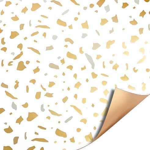 Cadeaupapier terrazzo goud 1 Cadeaupapier terrazzo goud