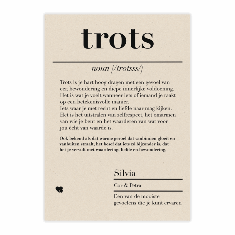 dictionary kaart trots