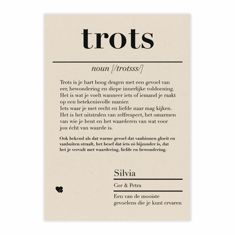 dictionary kaart trots