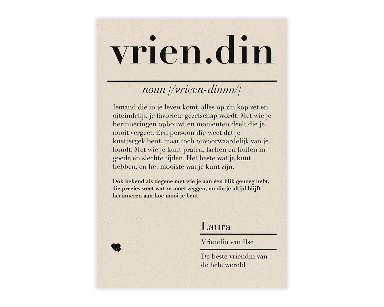 Dictionary kaart Vriendin 1 Dictionary kaart Vriendin