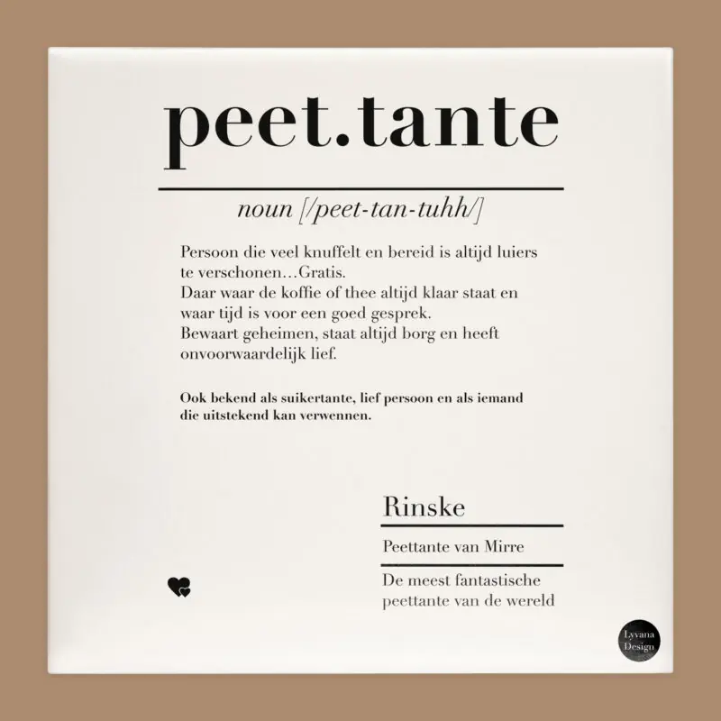 peettante tegel nederlands