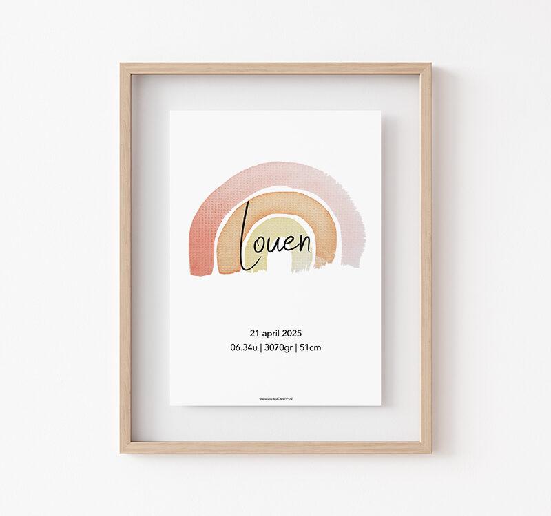 geboorteposter regenboog