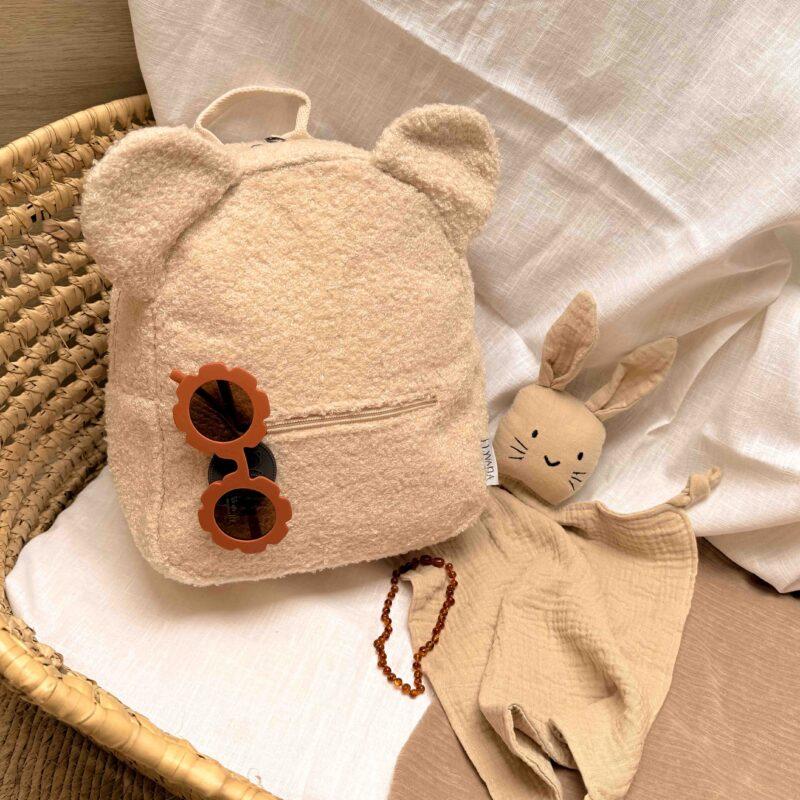 Teddy rugzakje met naam Beige