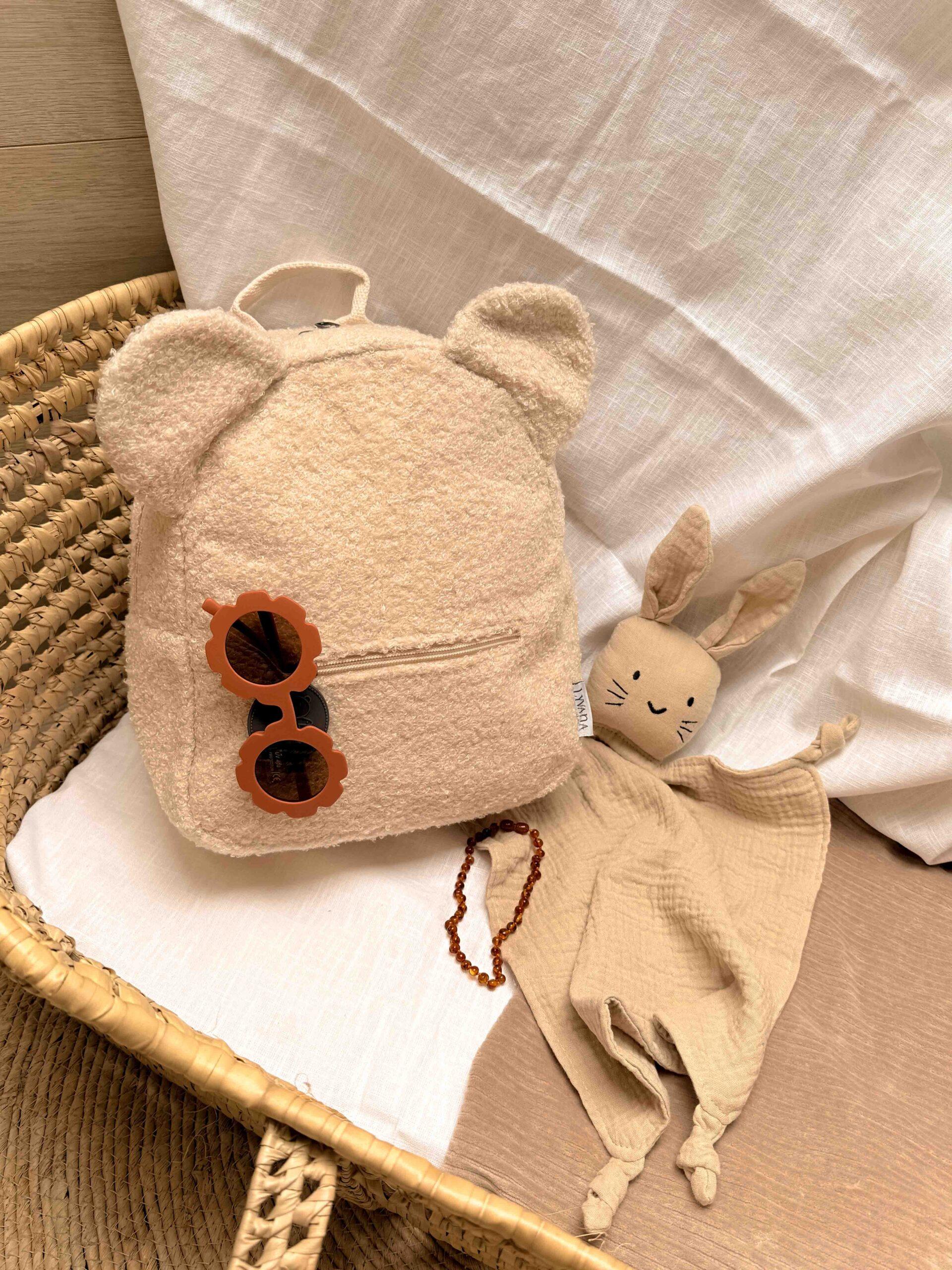 Teddy rugzakje met naam Beige 1 Teddy rugzakje met naam Beige