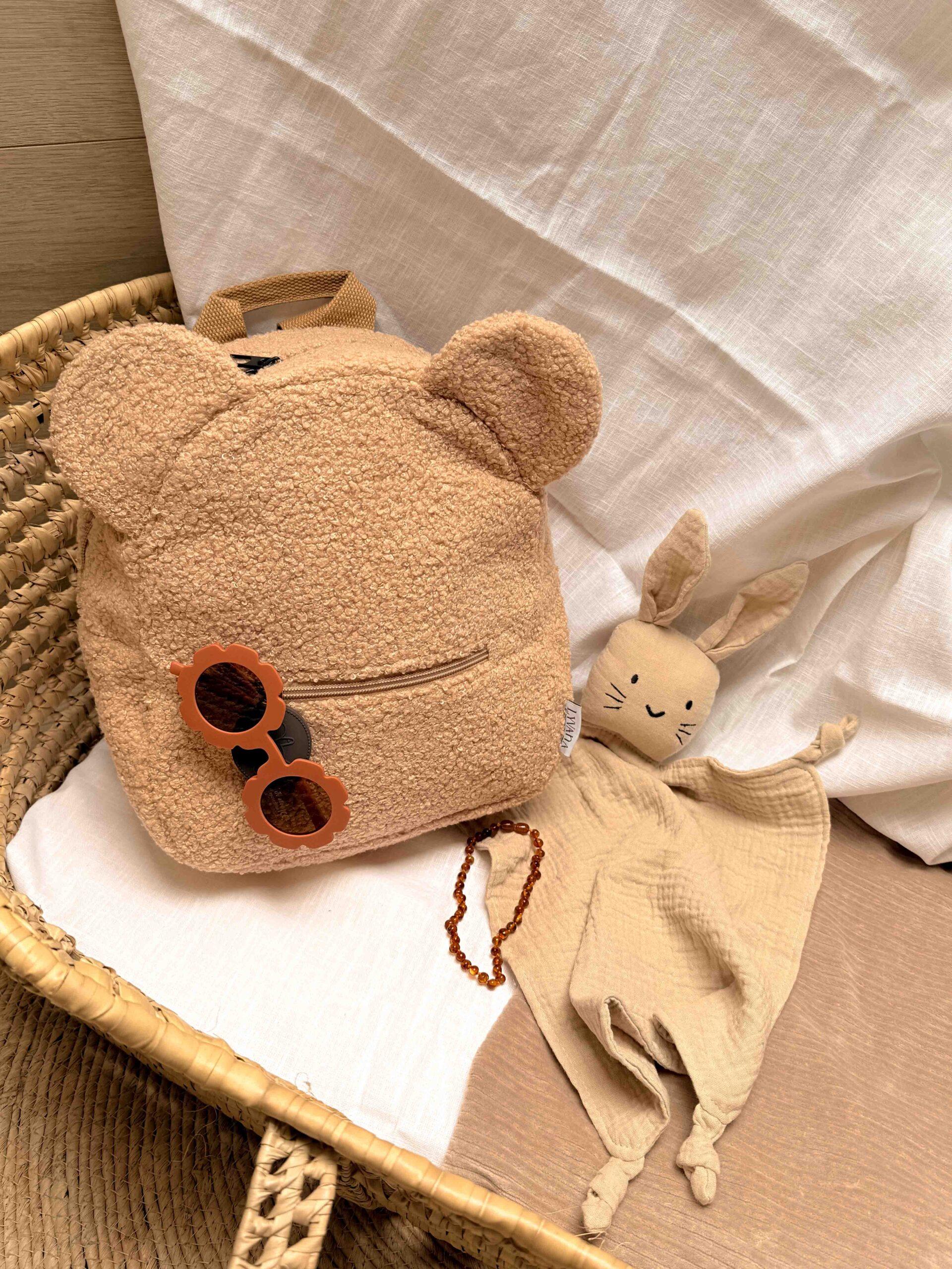 Teddy rugzakje met naam Zand 1 Teddy rugzakje met naam Zand
