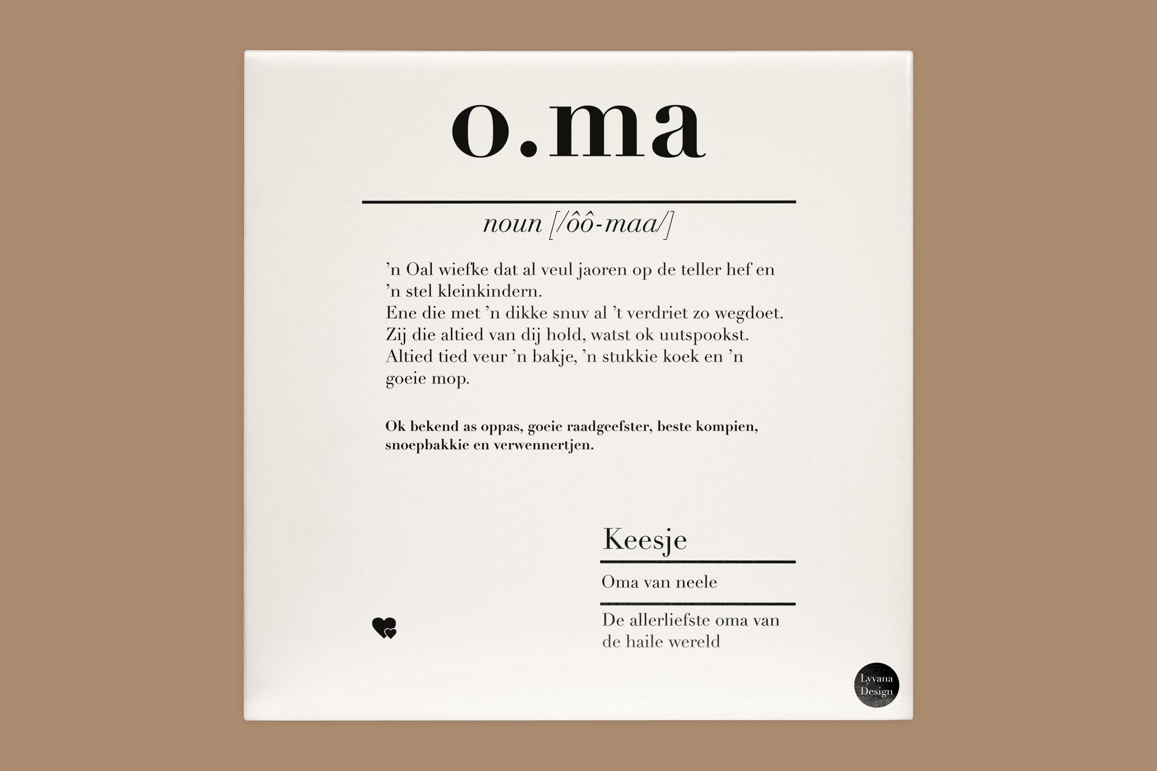 Oma tegel Gronings 1 oma tegel gronings