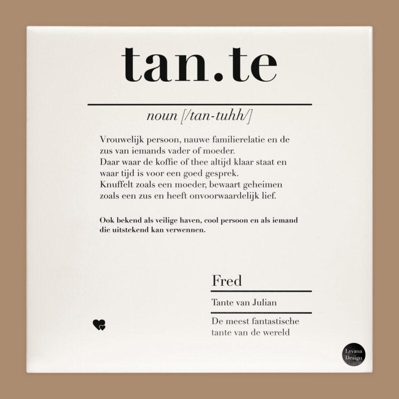 tante tegel nederlands