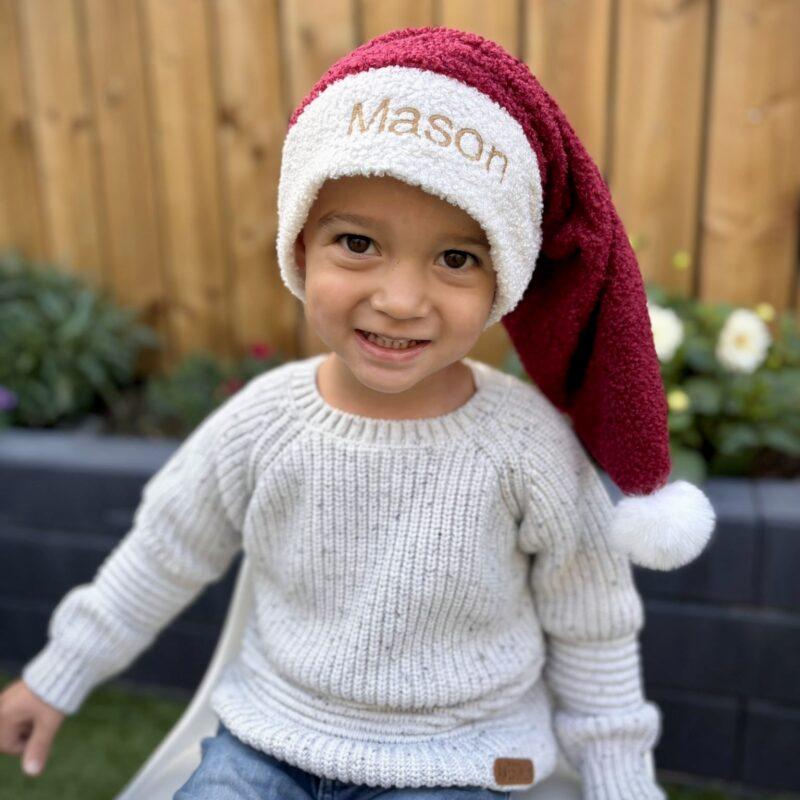 Kerstmuts met naam rood