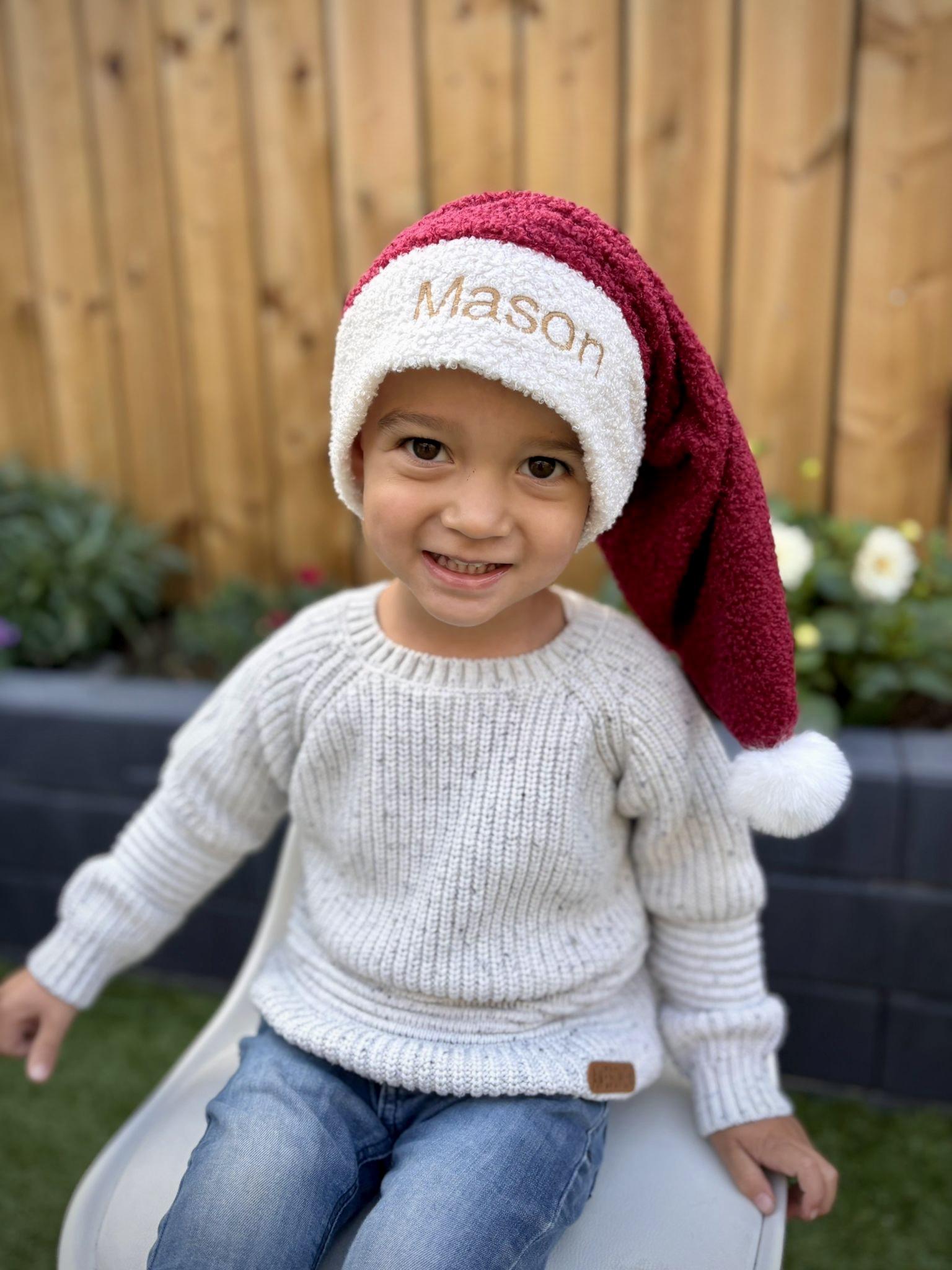 Kerstmuts met naam rood 1 Kerstmuts met naam rood