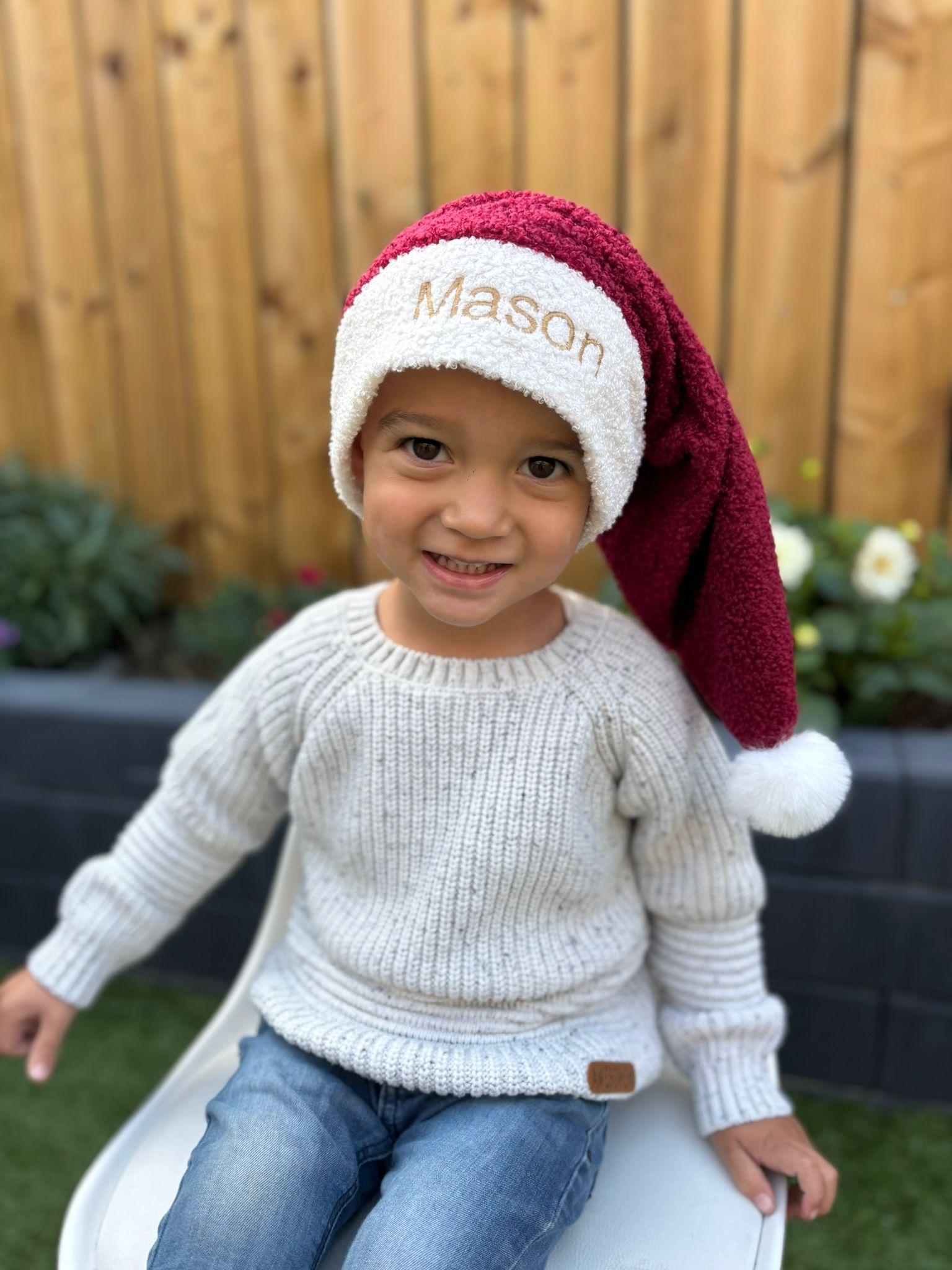 Kerstmuts met naam rood