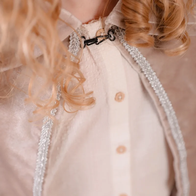 Luxe pietencape ecru met naam