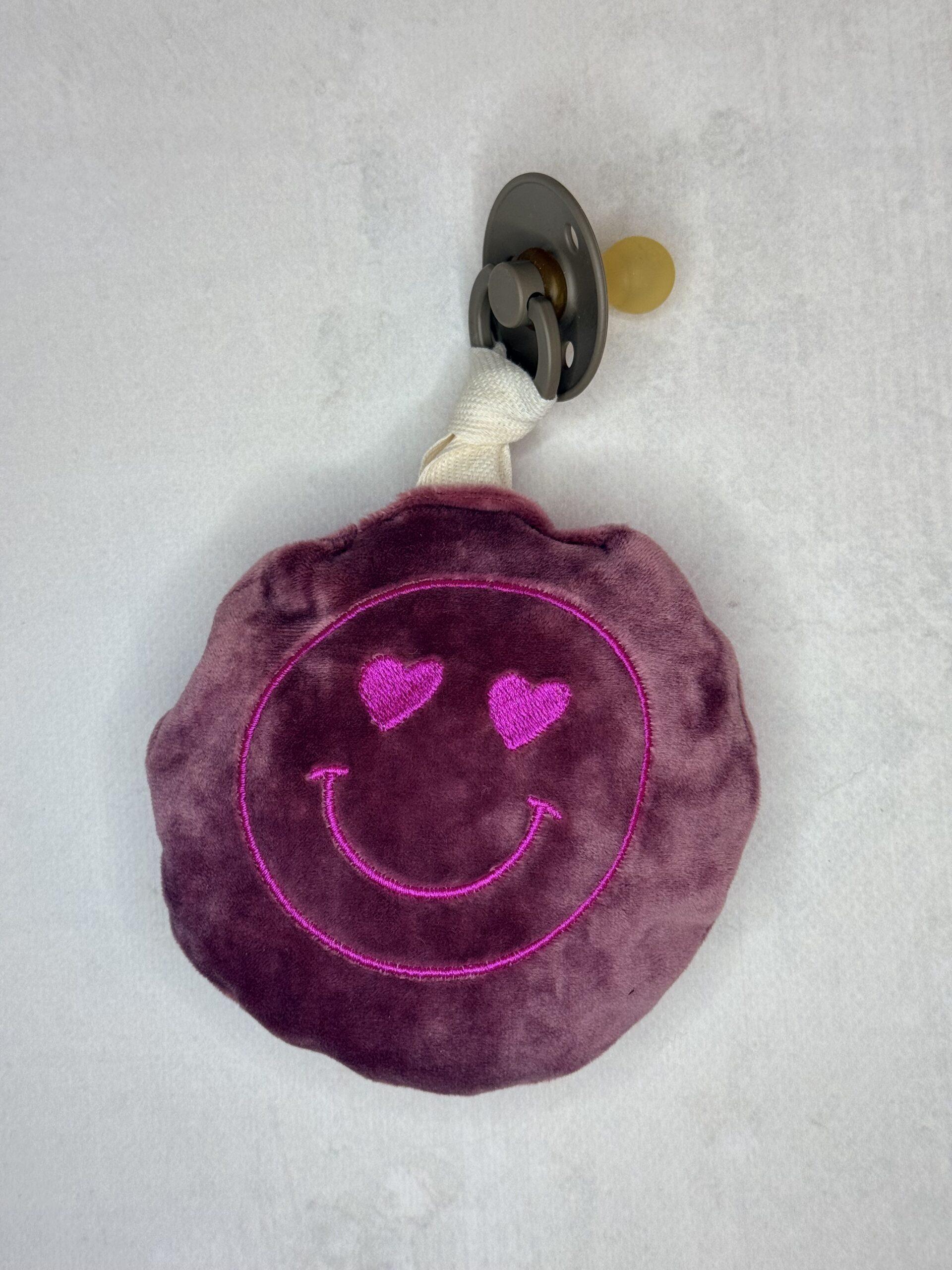 Speendoekje Smiley roze 3 Speendoekje Smiley roze