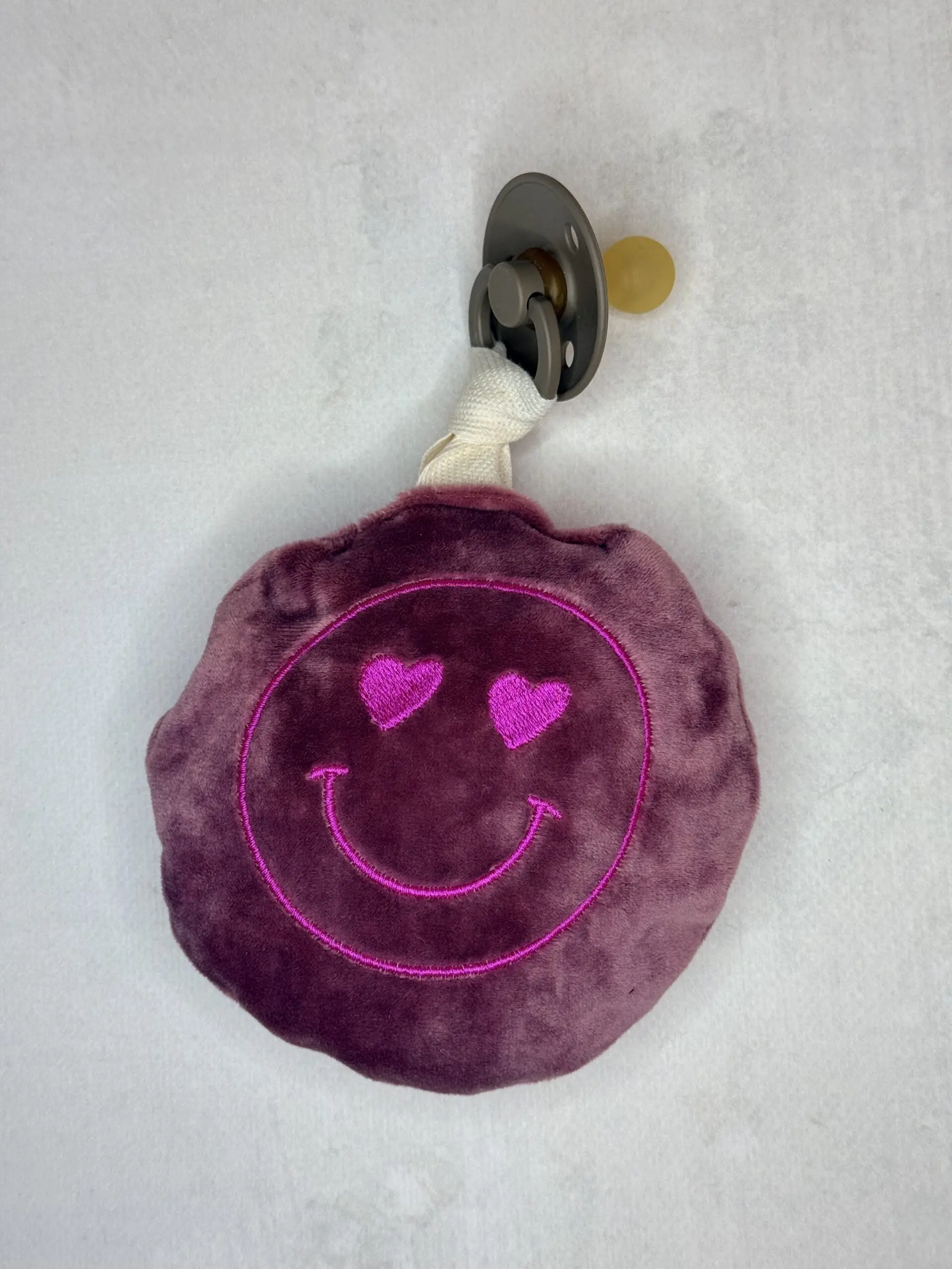 Speendoekje Smiley roze 3 Speendoekje Smiley roze
