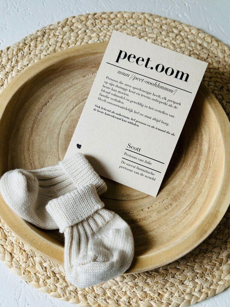 Duurzame ecologische kaart om peettante of peetoom te vragen