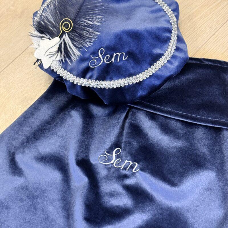 Luxe pietenmuts blauw met naam
